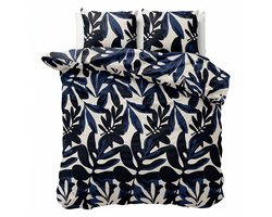 Dekbed-Discounter - Fresh and Co Dekbedovertrek 140 x 200/220 cm - Korte instopstrook - Wasbaar op 40 graden - Inclusief 1 kussensloop - Painted Leafs