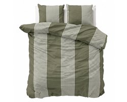 Dekbed-Discounter - Fresh and Co Dekbedovertrek 140 x 200/220 cm - Korte instopstrook - Wasbaar op 40 graden - Inclusief 1 kussensloop - Vertical Lines