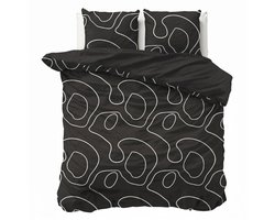 Dekbed-Discounter - Fresh and Co Dekbedovertrek 200 x 200/220 cm - Dubbele instopstrook - Wasbaar op 40 graden - Inclusief 2 kussenslopen - Zwart