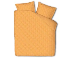 Dekbed-Discounter - Fresh and Co Dekbedovertrek 200 x 200/220 cm - Katoen - Dubbele instopstrook - Wassen op 40 graden - Inclusief 2 kussenslopen - Sunset Peach