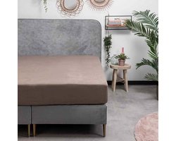 Dekbed-Discounter - Fresh and Co Hoeslaken 180 x 200 cm - Verkoelend Katoen Flanel - Geschikt voor matrassen tot 25 cm hoog - Wasbaar op 30 graden - Strijkvrij - Taupe