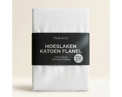 Dekbed-Discounter - Fresh and Co Hoeslaken 200 x 210/220 cm - Katoen Flanel - Geschikt voor matrassen tot 25 cm hoog - Wasbaar op 30 graden - Strijkvrij - Wit