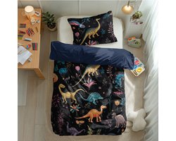 Dekbed-Discounter - Fresh and Co Kids Dekbedovertrek 140 x 200 cm - Verkoelend Katoen - Korte instopstrook - Wassen op 40 graden - Inclusief 1 kussensloop - Colorful Creatures