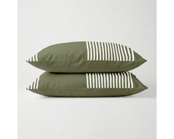 Dekbed-Discounter - Fresh and Co Kussenslopen 60 x 70 cm - Set van 2 kussenslopen - Wasbaar op 40 graden - Anti-allergisch - Big Vertical Lines