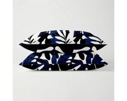 Dekbed-Discounter - Fresh and Co Kussenslopen 60 x 70 cm - Set van 2 kussenslopen - Wasbaar op 40 graden - Anti-allergisch - Painted Leafs