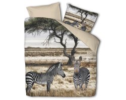 Dekbed-Discounter - Luna Bedding Dekbedovertrek 200 x 200/220 cm - Verkoelend Katoen - Dubbele instopstrook - Wassen op 40 graden - Inclusief 2 kussenslopen - Oase