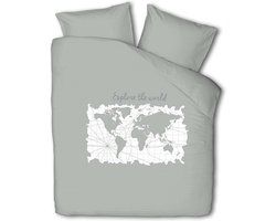Dekbed-Discounter - Luna Bedding Dekbedovertrek 240 x 200/220 cm - Dubbele instopstrook - Wasbaar op 40 graden - Inclusief 2 kussenslopen - Map of Dreams