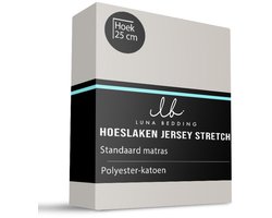 Dekbed-Discounter - Luna Bedding Hoeslaken 160 x 200 cm - Jersey - Geschikt voor matrassen tot 22 cm hoog - Wasbaar op 40 graden - Strijkvrij - Creme