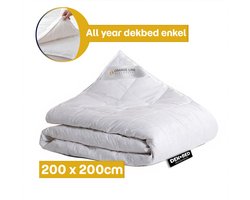 Dekbed-Discounter - Orange Line Dekbed 200 x 200 cm - Alle seizoenen - Wasbaar op 60 graden - Anti-allergisch - Wit