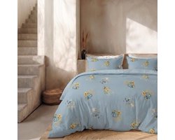Dekbed-Discounter - Presence Dekbedovertrek 140 x 200/220 cm - Verkoelend Percale Katoen - Korte instopstrook - Wassen op 40 graden - Inclusief 1 kussensloop - Moonlight Garden