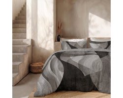 Dekbed-Discounter - Presence Dekbedovertrek 200 x 200/220 cm - Verkoelend Percale Katoen - Dubbele instopstrook - Wassen op 40 graden - Inclusief 2 kussenslopen - Grijs