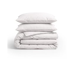 Dekbed-Discounter - Primaviera Deluxe Dekbedovertrek 240 x 200/220 cm - Linnen - Dubbele instopstrook - wassen op 30 graden - Inclusief 2 kussenslopen - Wit