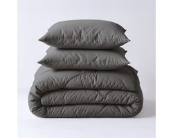 Dekbed-Discounter - Sleeptime Dekbed Zonder Overtrek 140 x 200 cm - Inclusief 1 kussensloop - Wasbaar op 40 graden - All season dekbed - Antraciet