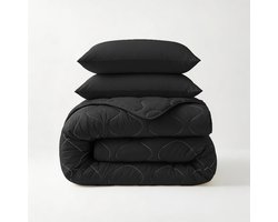 Dekbed-Discounter - Sleeptime Wasbaar dekbed 140 x 200 cm - Inclusief 1 kussensloop - Wasbaar op 40 graden - Anti-allergisch - Zwart