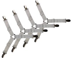 dekbed laken aanspanner clips - Bed laken spanners - 4 stuks – Wit