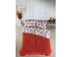 Dekbed - Met 2 kussenslopen - Well Soft - Oranje - Koningsdag - ca. 200x220 cm - Tweepersoons - 4 Seizoenen - Dubbelzijdig - Wasbaar - 2 in 1 Dekbed zonder Overtrek - Anti Allergisch - Ademend - Hypoallergeen - Teddy - 2 in 1 Dekbed