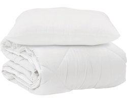Dekbed met kussen 2 st | Beddengoed Wit Microvezel