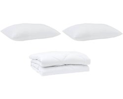 Dekbed met kussen 3 st | Beddengoed Wit Microfibre