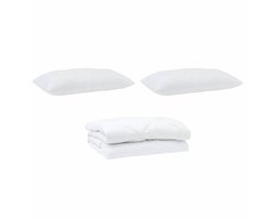 Dekbed met kussen 3 st | Beddengoed Wit Microvezel