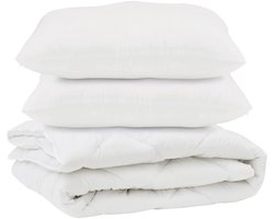 Dekbed met kussen 3 st | Beddengoed Wit Microvezel