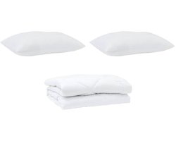 Dekbed met kussen 3 st | Beddengoed Wit Microvezel