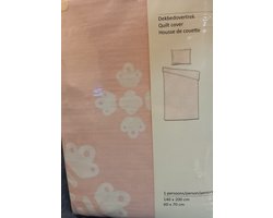 Dekbed overtrek 1 persoons- Roze- 140 x 200 cm