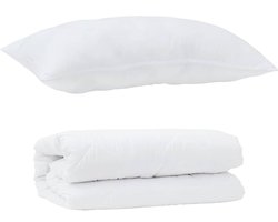 Dekbed Set met kussen 2 st | Beddengoed Wit Microfibre