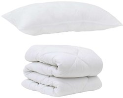 Dekbed Set met kussen 2 st | Beddengoed Wit Microvezel