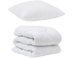 Dekbed Set met kussen 2 st | Beddengoed Wit Microvezel