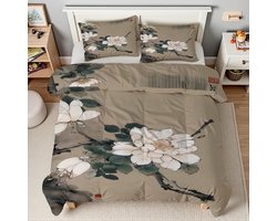 Dekbed Set - Omkeerbaar Dekbed - Slaapcomfort Verbeteren - Direct Bruikbaar - 155x220cm - Pioen