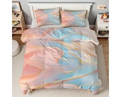 Dekbed set - Tweepersoons sprei - Slaapcomfort verbeteren - Omkeerbaar design - 220 x 240 cm - Marmer abstract