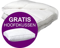Dekbed (Winter & Herfst) + Hoofdkussen - Eenpersoons - 140x200 cm - Wit - Set