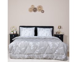 Dekbed zonder overtrek inclusief kussensloop - Silhouette Leaves - Microvezel - 300gsm - Lits Jumeaux - 240x200 + 2st. 60x70 cm