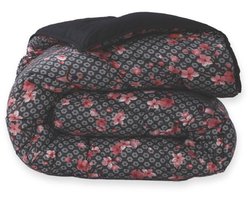Dekbed Zonder Overtrek Japon Black | Easy Dekbed Uni | 140x200/220cm + 1 Kussensloop 60x70cm