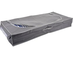 Dekbed/kussen opberghoes grijs met venster 105 x 45 x 16 cm - Opberghoezen - Beschermhoezen - Dekentassen - Kussentassen