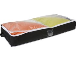 Dekbed/kussen opberghoes met venster - zwart - 100 x 45 x 16 cm - Opberghoezen - Beschermhoezen - Dekentassen - Kussentassen