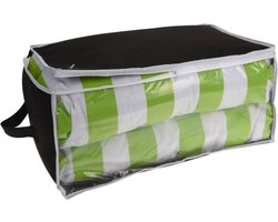 Dekbed/kussen opberghoes zwart met venster 45 x 30 x 20 cm - Opberghoezen - Beschermhoezen - Dekentassen - Kussentassen