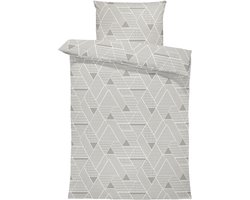 Dekbedovertrek 100% Katoen Premium - 140 x 200cm - 1 persoon - Triangle GreySand