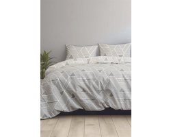 Dekbedovertrek 100% Katoen Premium - 200 x 200(220)cm - Triangle GreySand