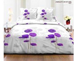 Dekbedovertrek 100% Katoen Premium - 240 x 220cm - Coquelicots Violet