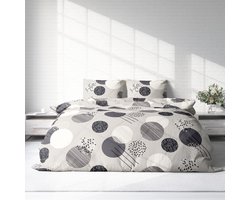 Dekbedovertrek 100% Katoen Premium - 240 x 220cm (Lits-jumeaux) Bollen Beige