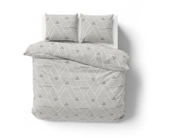 Dekbedovertrek 100% Katoen Premium - 240 x 260 cm - Extra breed - Triangle GreySand