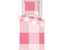Dekbedovertrek 100% Katoen Satijn - Eénpersoons - 140 x 200/240 - Roze