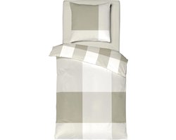 Dekbedovertrek 100% Katoen Satijn - Eénpersoons - 140 x 200/240 - Zand