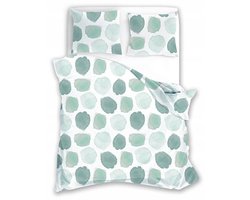 Dekbedovertrek 140x200 Satin Microvezel - Mint Groene Stippen