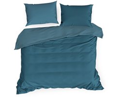 Dekbedovertrek 160x200 Katoen Satijn Nova Donker Turquoise