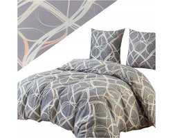 Dekbedovertrek 160x200 satijn katoen 3-delig met 2 kussenslopen 70x80