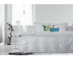 Dekbedovertrek - 240x200/220 - Uni Percal katoen - Met Bies - zilver
