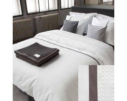 Dekbedovertrek Bari -  Wit/Leisteengrijs 140x200/220