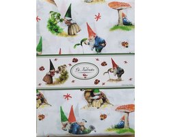 Dekbedovertrek De Kabouter 140x220 cm 1 persoons overtrek met 1 sloop - dekbed kabouters voor kinderen en volwassenen - dekbedhoes Rien Poortvliet 100% katoen